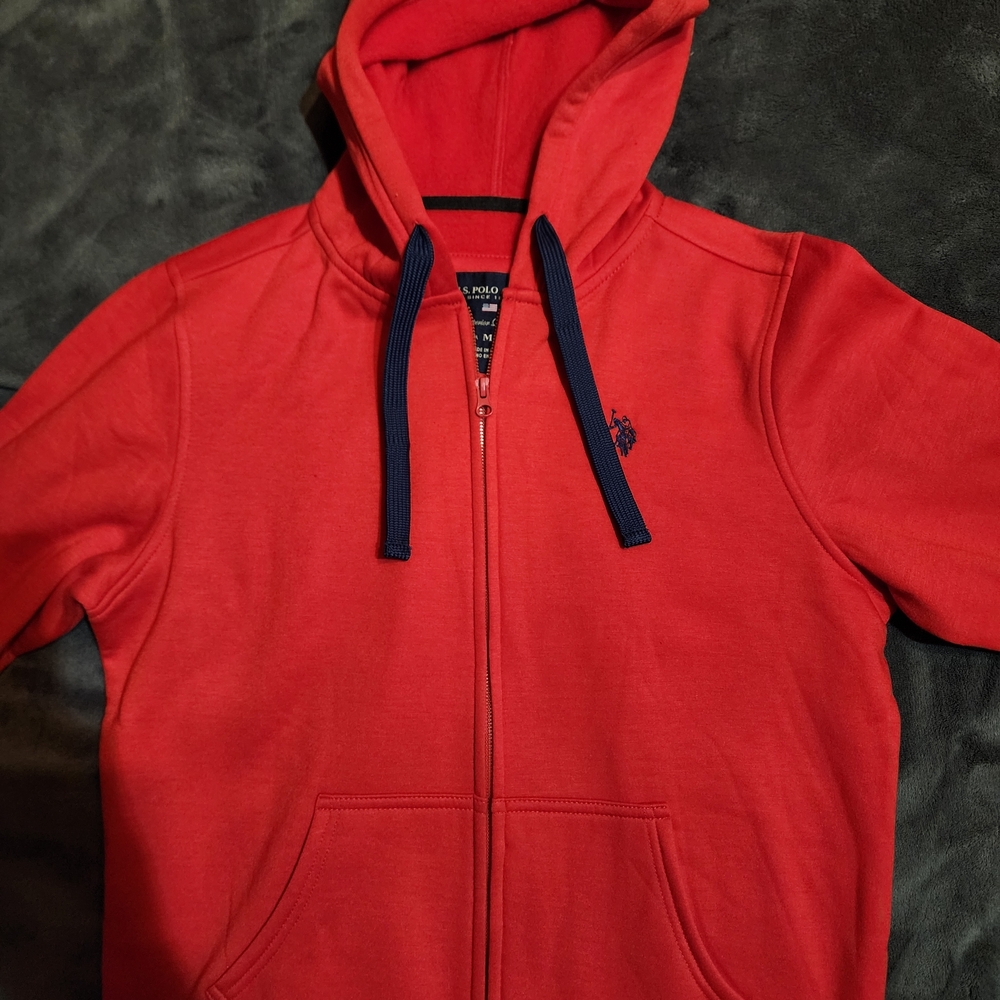 Red US Polo Assn. Full-Zip Hoodie